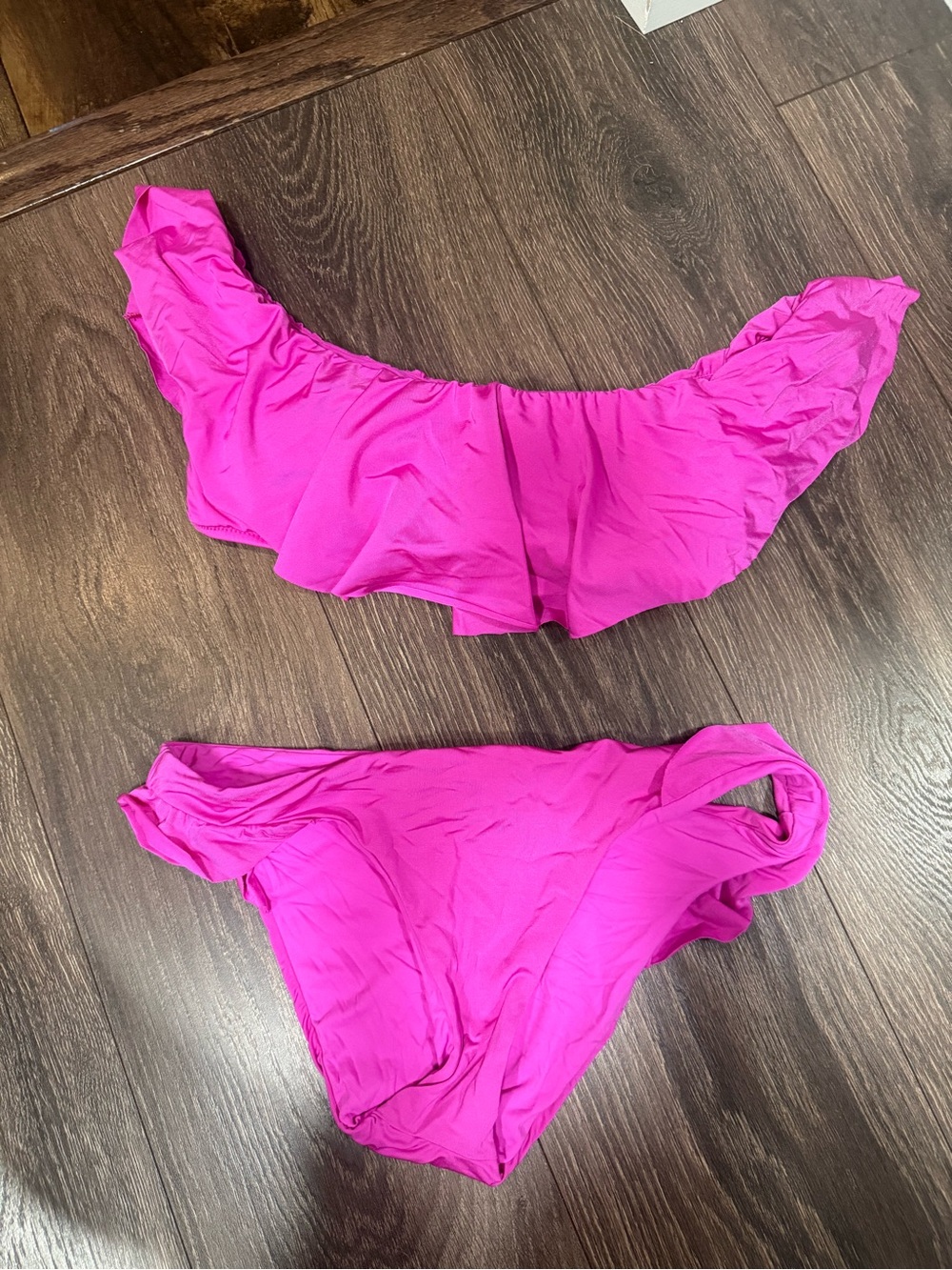 Bright Pink Ruffled Bikini Set